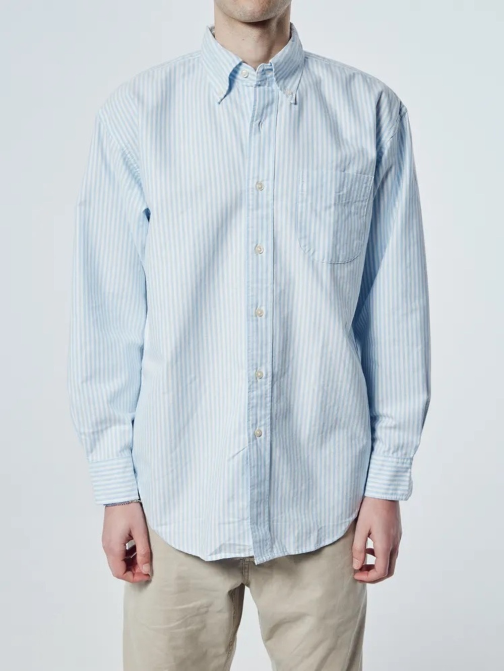 J. Crew Light Blue and White Stripe Oxford button down (NWOT)